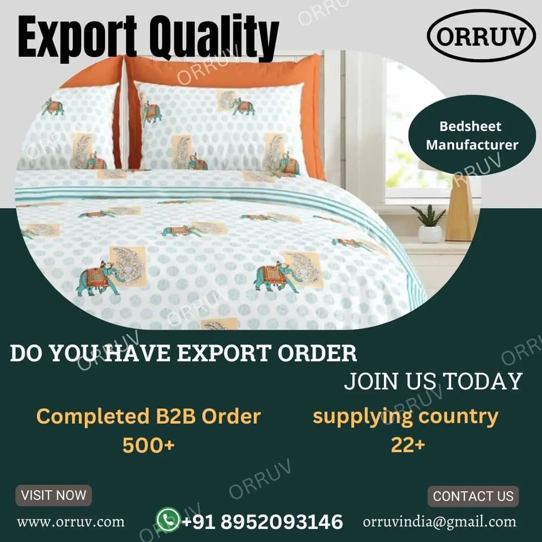 King Size Export Quality Bed Sheets with 2 Pillow Covers